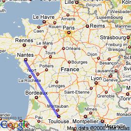 plan vol Nantes Toulouse