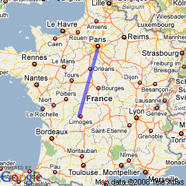 plan vol Limoges Paris
