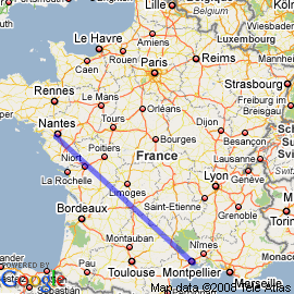 plan vol Nantes Montpellier